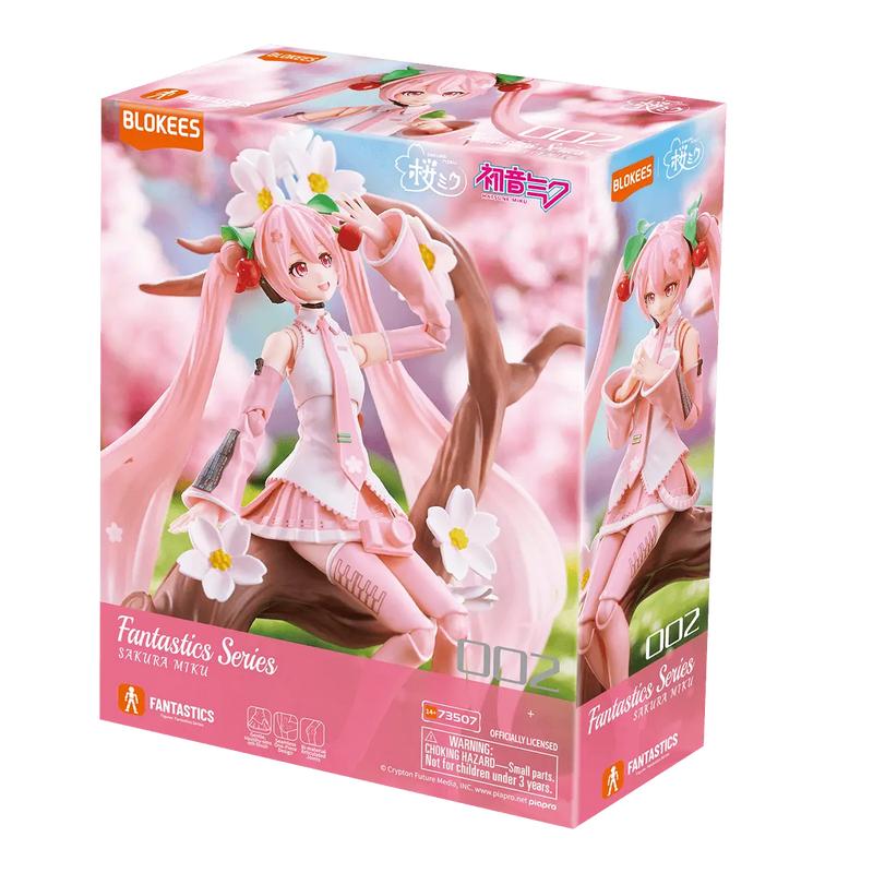 Blokees Fantastics Series - Sakura Miku 15cm Model Kit with Smooth Finish & Bi-Material Joints Complete Sakura Theme Accessory Set