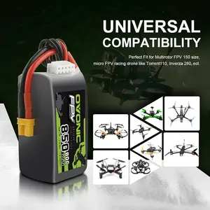 OVONIC 4S Lipo Battery 80C 850mAh 14.8V Lipo Battery with XT30 Connector for RC FPV Racing Drone RC Airplane Helicopter Quadcopter