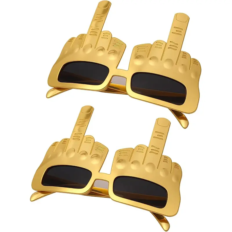 2PCS Middle Finger Sunglasses – Funny Novelty Glasses, Gag Gift for Adults, Prank Joke Gift for Men & Women