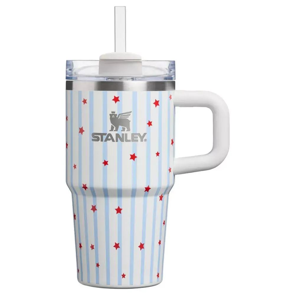 Stanley 20 oz Stainless Steel H2.0 FlowState Quencher Tumbler Blue Starry Stripes Stanley 20 oz Stainless Steel H2.0 FlowState Quencher Tumbler Blue Starry Stripes