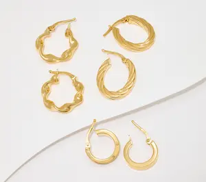 UltraFine 950 Silver Set of 3 Boxed Hoop Earrings