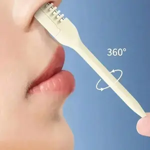 3pcs Nose Hair Trimmer, Double Sided Knife Cutter, 2-In-1 Manual Trimmer, 360° Rotating, Skin-Friendly, Portable, for Men Women