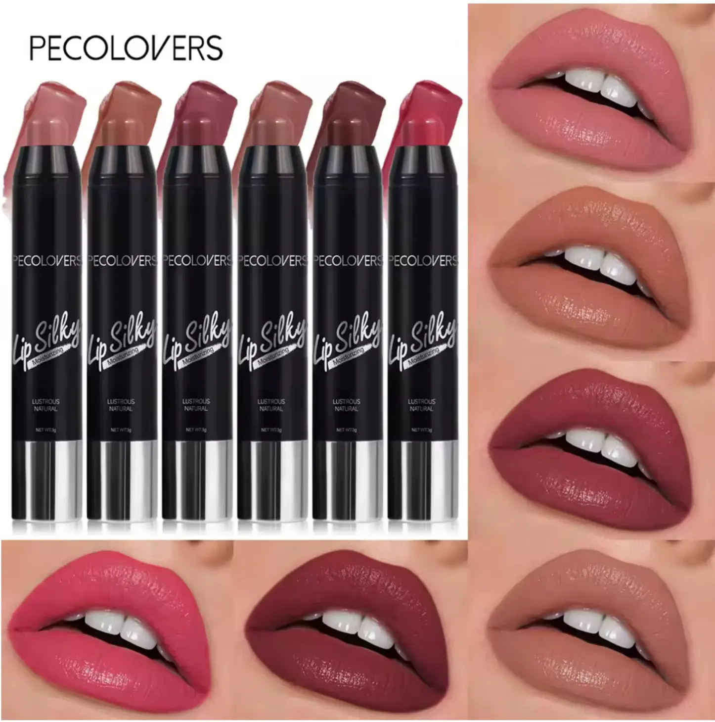 Moisturizing Lipstick Crayon Lipstick Long Lasting Waterproof Lip Makeup with Color Rendering Makeup Lip Liner