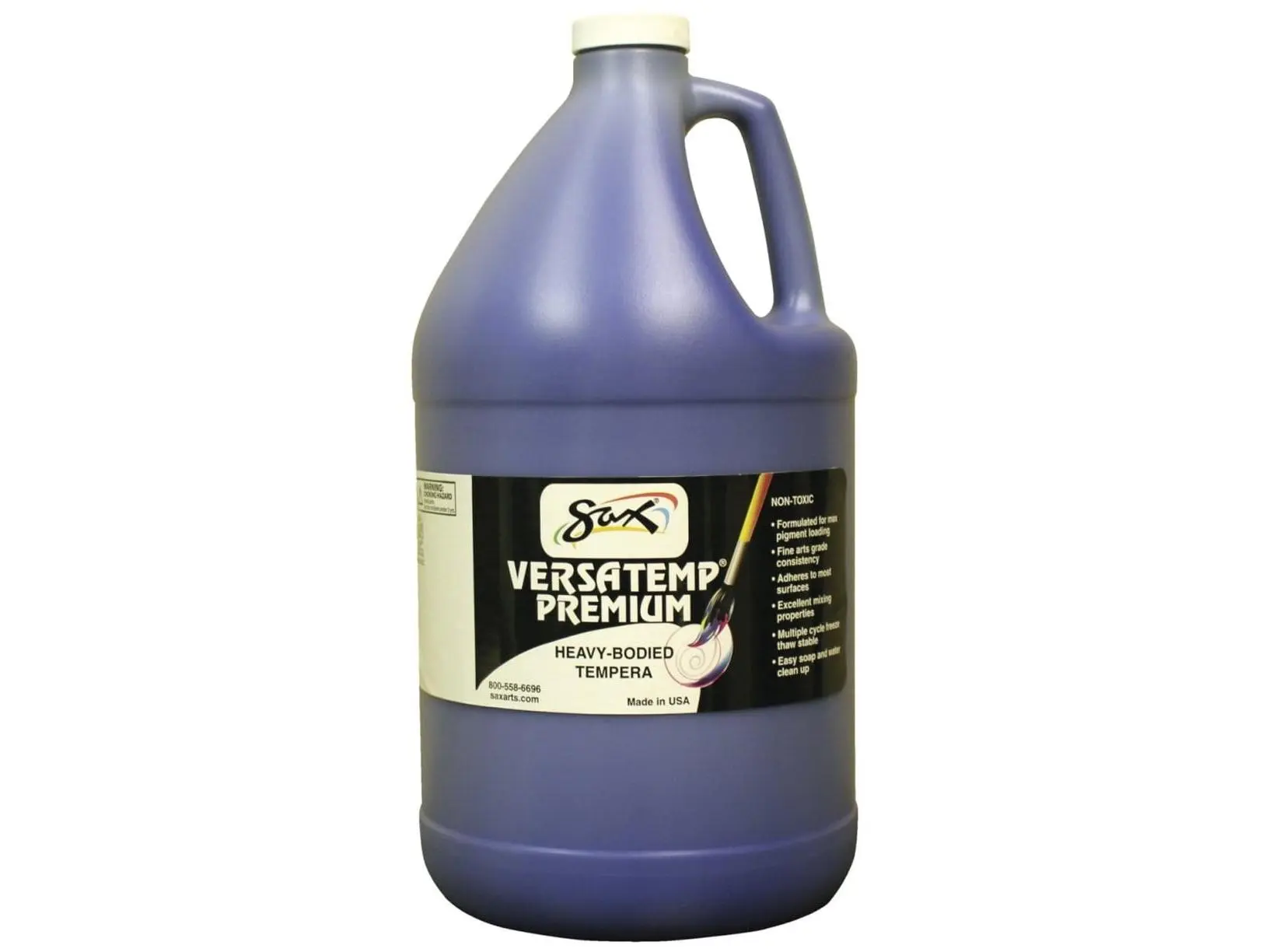 Chroma Acrylics 1592730 Versatemp Premium Heavy-Bodied Opaque Tempera Paint, Primary Blue, 8 lbs Gallon Size Non-Toxic Sets, for Block and Screen Printing Backdrops, Easy Soap-Water Cleanup, Excellent Color Mixing