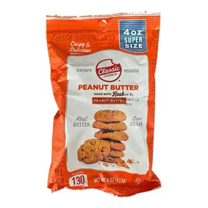 Classic Cookies Peanut Butter Flavored Minis Made with Real Butter and Cane Sugar 4 oz Super Size Bag