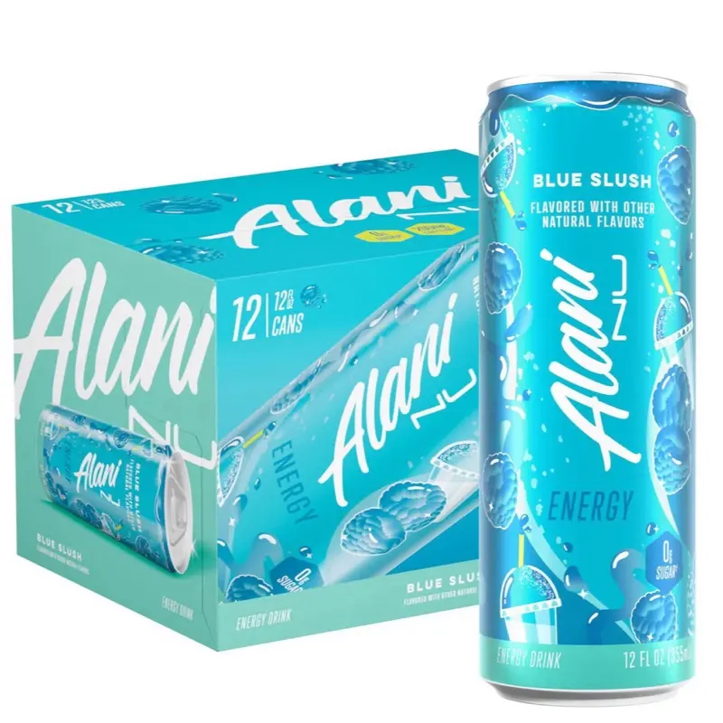 Alani Nu Energy Drink - Blue Slush (12 Drinks , 12 Fl Oz. Each) sugar free