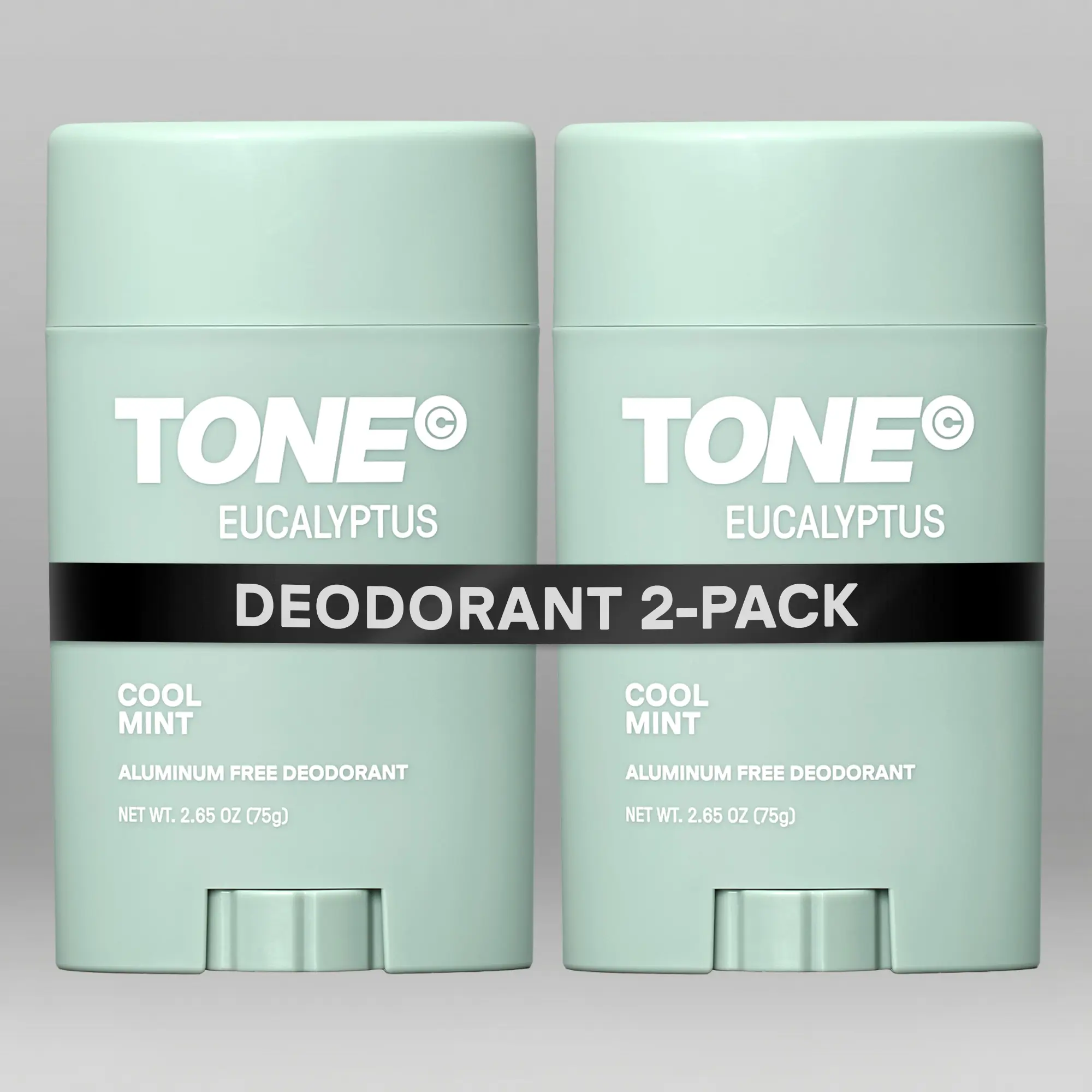 TONE Aluminum-Free Deodorant, Eucalyptus, Up to 48-Hour Odor Protection, Magnesium & Probiotic Formula with Shea Butter, Paraben-Free, Dermatologist-Tested 2-Pack