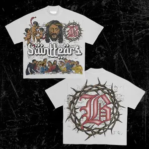 Y2K Graphic "Saint Tears" Personalize Printed Tshirt Casual Cotton,men cropped tees, cropped graphic tees, graphic tees, cropped graphic tee, graphic tees streetwear, boxy graphic tees