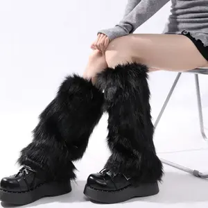 Y2K Fluffy Leg Warmers Fuzzy Socks Aesthetic Grunge Cute Warm Cozy Sock Covers for E-Girls