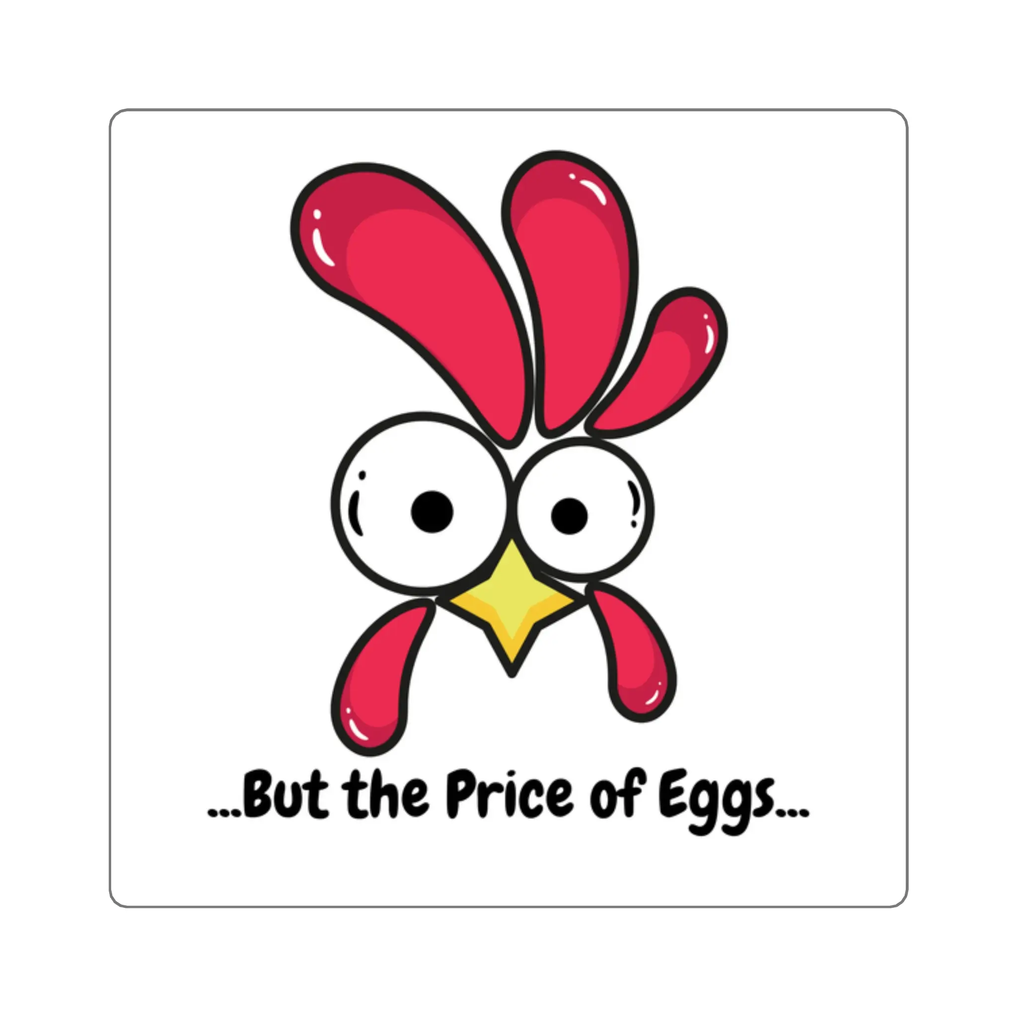 Political Egg Price Protest Square Stickers, Anti MAGA Liberal Democrat Outrage Decal, Activist Gift, Laptop, Water Bottle, Bumper,