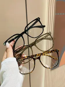 3 Pcs Simple Square Frame Eyeglasses for Women & Men, All-Season Outfits 2025 Eyeglasses for Work, Daily Clothing Decor, Student Daily Use​