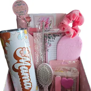 Mother's Day Blind Date with a Book Pink Box - Includes 1 Paperback or Hardcover Book, 20oz Stainless Steel Tumbler, Canvas  Tote, Socks, Scrunchie, Bookmark, Notebook & More - Gift Surprise mother day Pastel