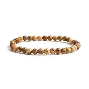 Cherry Tree Collection | Stretch Bracelet | 4mm Beads (Picture Jasper)