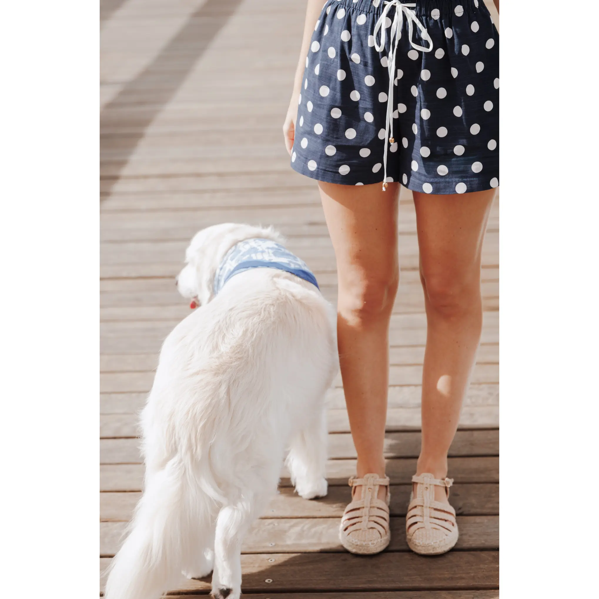 Wren Short - Navy Polka Dot