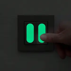 20 Glow-in-the-Dark Stickers - UV Glow Stickers, Reusable Night Stickers, Suitable for Switches, Exit Signs, Walls, Stairs, Motorcycles - Green Glow Safety Tape (No Tools/Power Needed)