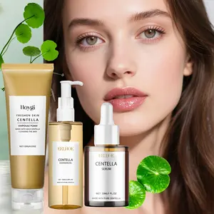 Hot selling 3 piece Centella asiatica set, cool and mild, moisturize, improve dry skin, mildly clean skin, delicate pores, smooth and tender skin, Glow, send gifts to girlfriends, mothers and friends