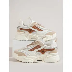 Fashion Mesh Breathable Flat Low Top Sneakers, Trendy Trainers, Casual Versatile Sports Shoes, Comfortable Non-slip Designer Sneakers, 2024 Stretchy Net Patchwork Platform Shoes for Daily Back to School Wear(Sheets)