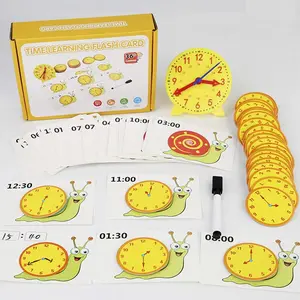 Cartoon Snail Design Clock Teaching Aid Toy, Time Cognition Matching Puzzle Cards, Early Preschool Teaching Aid Toy, Learning Materials