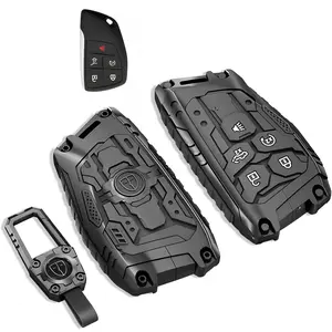 Metal Key Fob Cover for Chevy Silverado & GMC Sierra (2022–2026) – 5 Button Heavy-Duty Key Case Protector for 1500/2500HD/3500HD