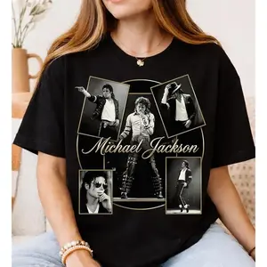 [Sale Up To 50%25] King of Pop Halftone Pop Star Tee, Michael Jackson Retro Icon T-Shirt, , MJ Music T-Shirt for Fans, Gift for Him, Gift for Her