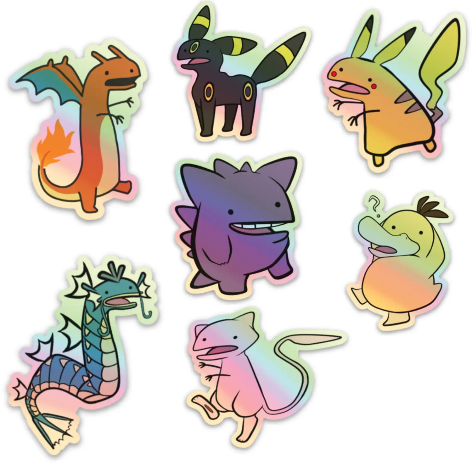 Derpy Holographic Pokemon Stickers Decoration Gift