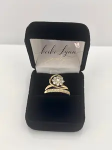 14k Gold Plated Wedding Band Set