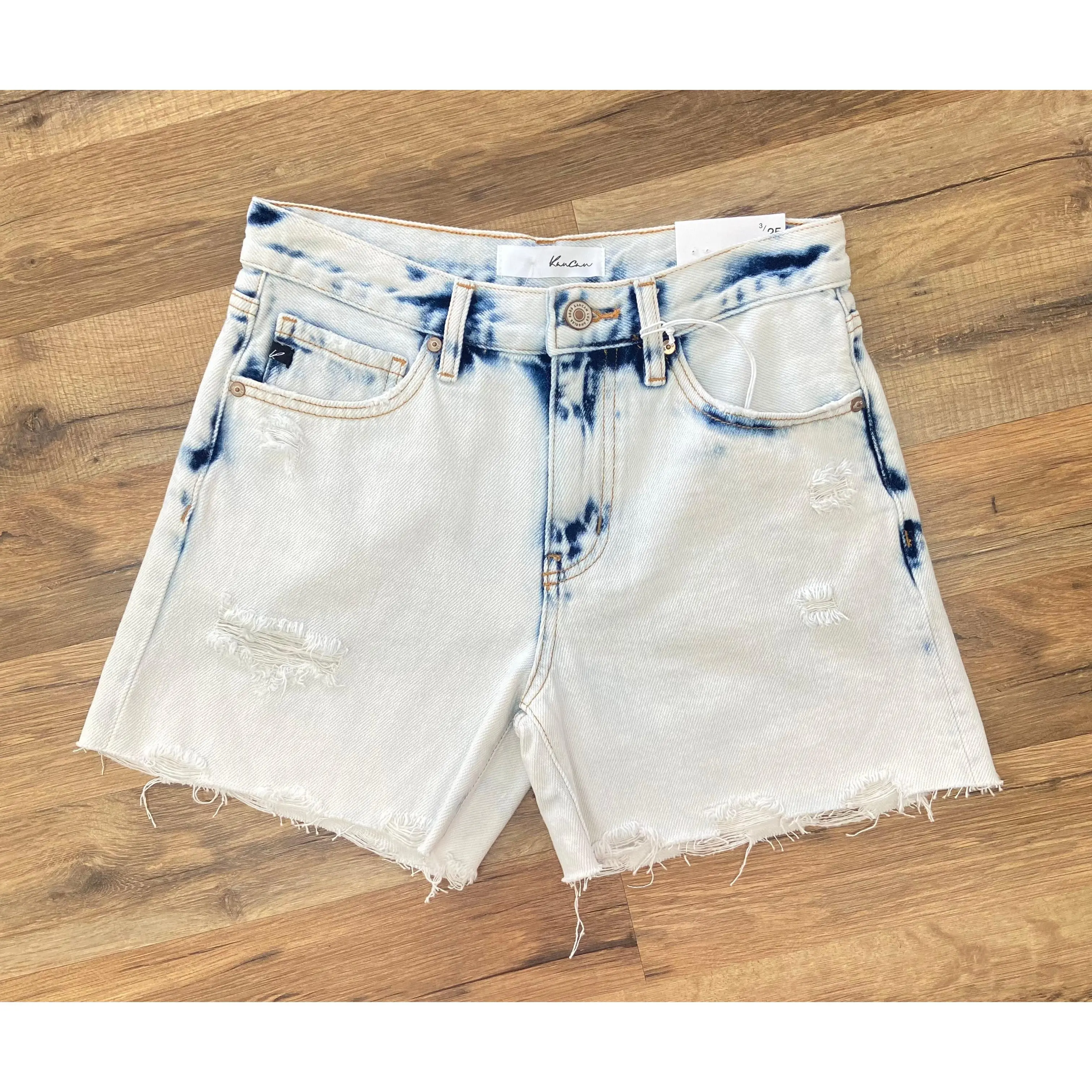 KanCan Bleached Out High Rise Shorts
