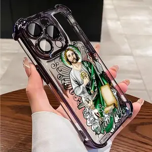 Multi-color Religion Jesus Pattern Mobile Protective Phone Case for IPhone 16 15 14 13 12 11 Pro Max Plus Luxury Protection Shockproof Cellphone Cover