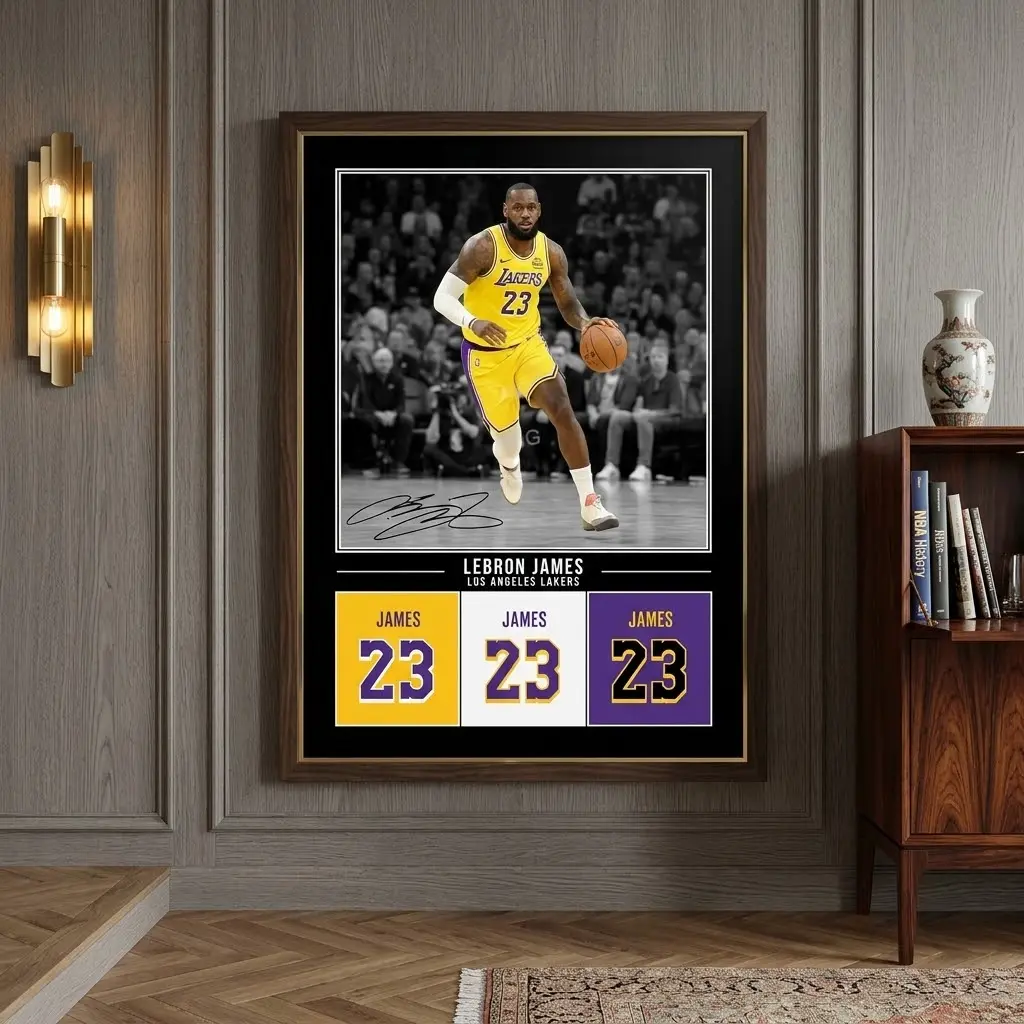 LeBron James Los Angeles Basketball Poster Print – A4 Sports Decor, No Frame