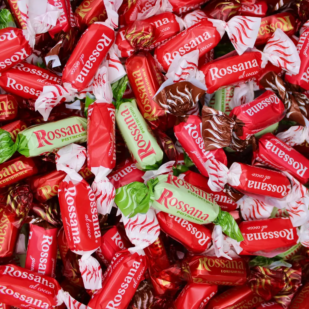 Imported Italian Candy - Rossana Gran Selezione - 1/2 Pound Mix - Pistachio - Coconut - Chocolate - Classic -