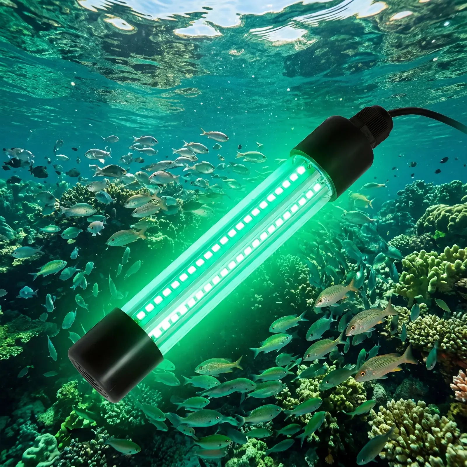 Submersible Dock Attractant Light with Super Bright LEDs, Equipment that Increases Catch Chances for Snook and Crappie, Attractants, Night Fishing Lights, Ip68 Waterproof, 12V Power