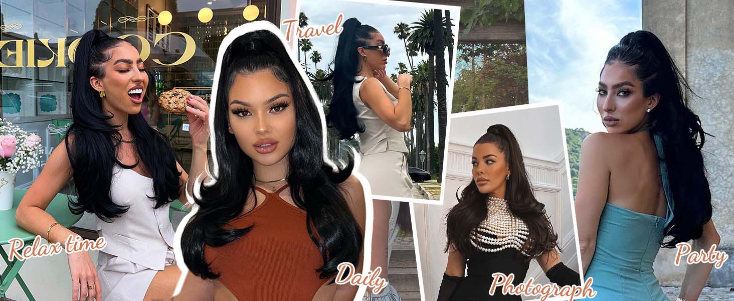 【Flash Sale】HMD 20/26 Inch Drawstring Ponytail Extension Long Wavy Layered Hair Extensions Synthetic Clip in Ponytail Hairpiece for Women fluffy hairpiece Ponytailwig Hairextensions 【Flash Sale】HMD 20/26 Inch Drawstring Ponytail Extension Long Wavy Layered Hair Extensions Synthetic Clip in Ponytail Hairpiece for Women fluffy hairpiece Ponytailwig Hairextensions