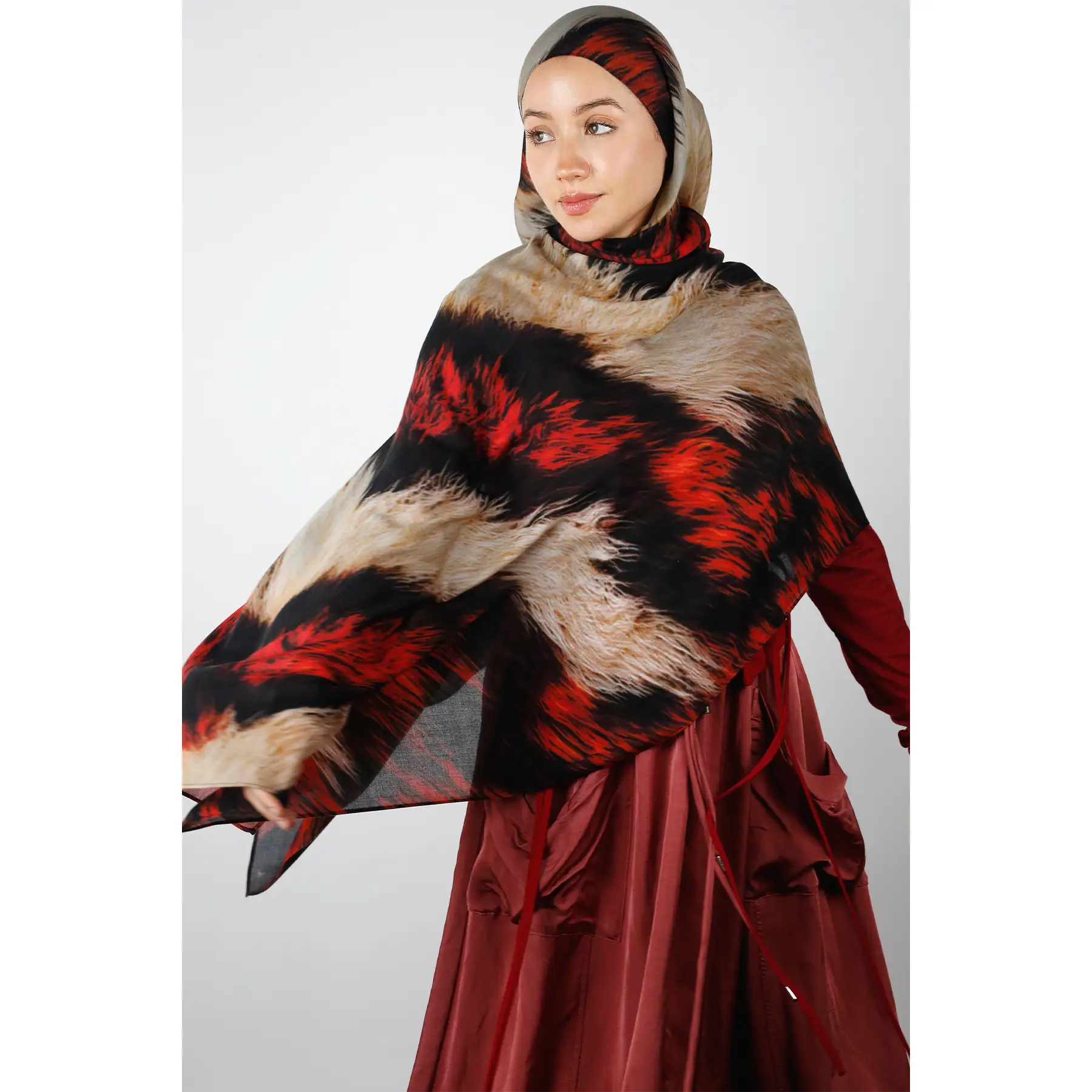 Simba Tiger Print Modal Hijab