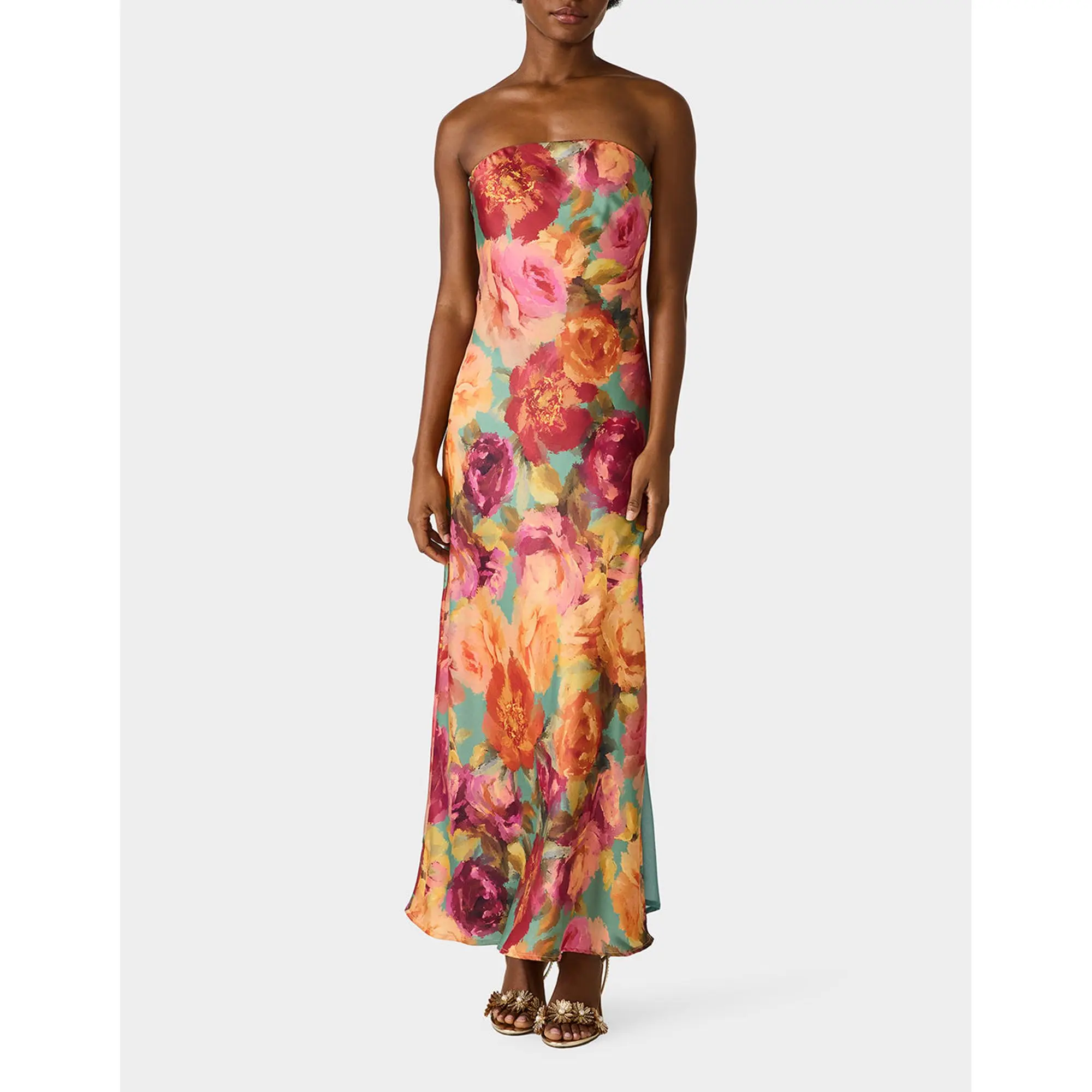 Betsey Johnson FLORA GOWN GREEN DITSY FLORAL