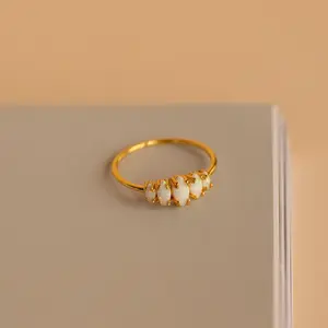 Marquise Opal Statement Ring by Caitlyn Minimalist - Vintage Style Gemstone Ring - Promise Ring - Anniversary Gift for Her