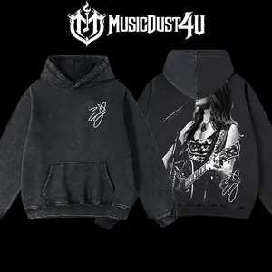 MusicDust4U Ella Langley Design 100% Premium Cotton 230gsm Washed Unisex Classic Fit Menswear Comfortable Hoodie - Apparel
