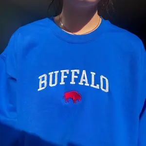Buffalo embroidered sweatshirt, vintage buffalo ny football crewneck, lets go buffalo, Game Day Pullover, football fan gift