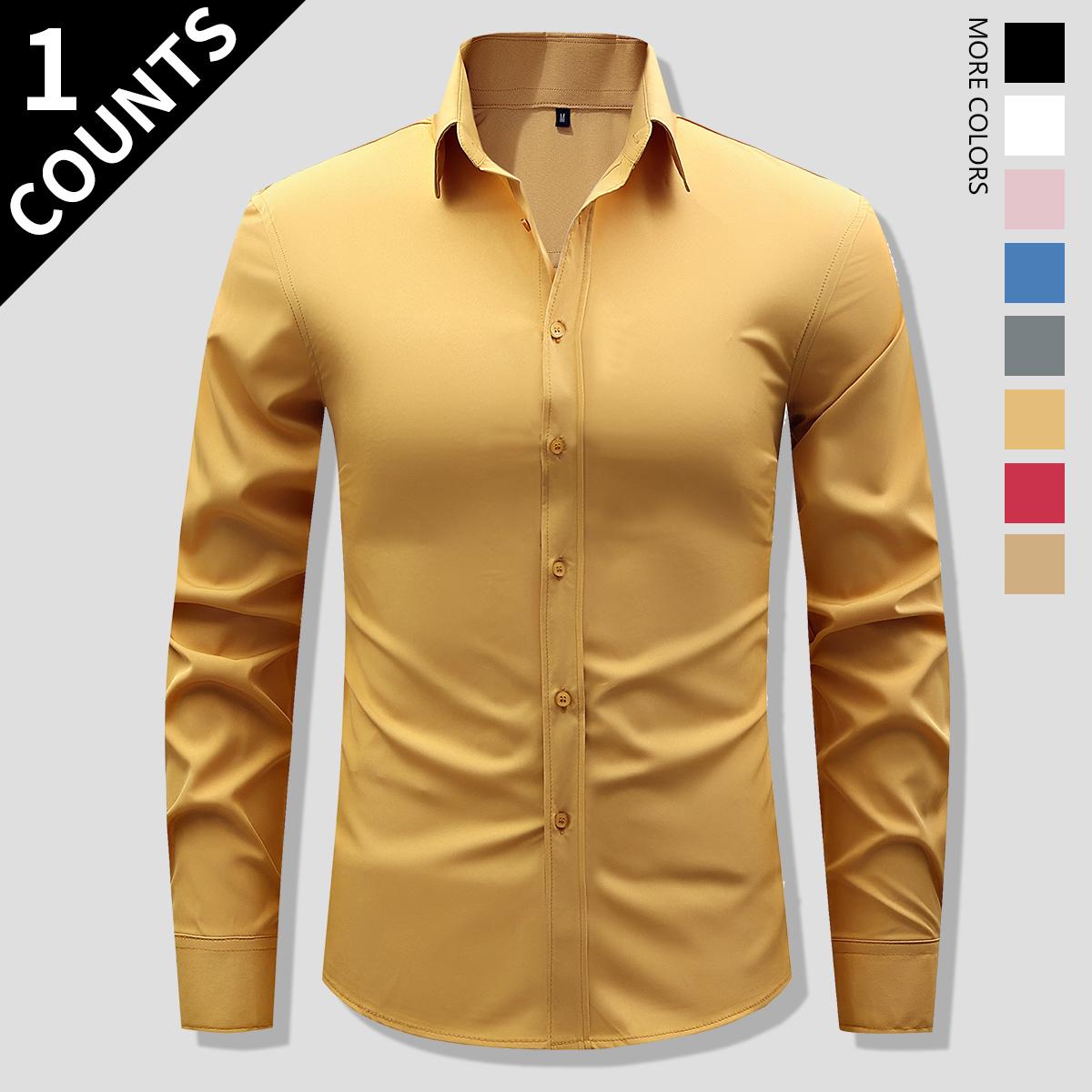 Men's Classic Slim Fit Dress Shirt – Professional Long Sleeve Button-Down – Versatile Tailored Look for Business, Weddings, and Everyday Essentials