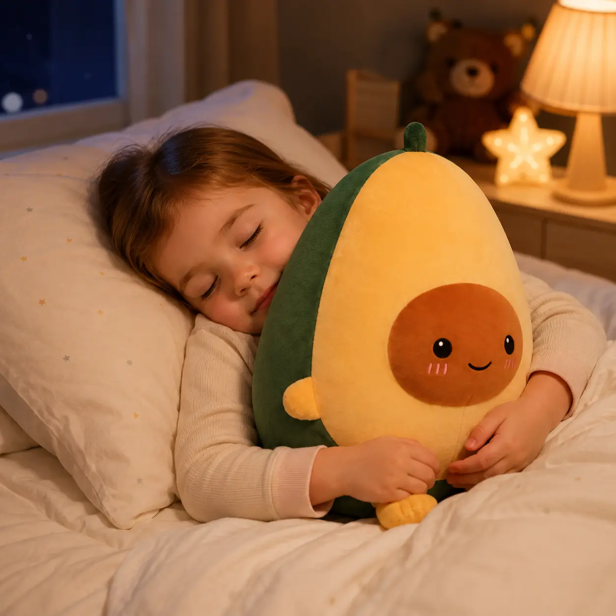 SNOWOLF Soft Stuffed Animals, Food-Themed Plush Toys (Avocado, Pear Shaped Body), Cute Plush Charm Huggable Cushion, Bedroom Decor Pillow, Ideal Birthday/Christmas Gift for Kids Girls