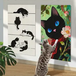 Cat Scratching Mat Cat Scratch Pad Self Adhesive Cat Scratcher for Indoor Cats, Wall Sofa Furniture Protection Cat Scratching Board, Cat Climbing Mat Interactive Cat Toy and Cat Wall Play Area Decor