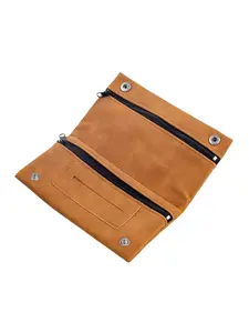 Custom Hand-Sanded Leather Multi-Functional Foldable Storage Bag, Stylish Accessory for Any Outfit