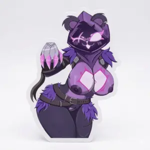 Purple Shadow Bear Vinyl Sticker - Dark Aesthetic Fantasy Creature Decal - Waterproof Anime Style Sticker for Gaming Laptop, Water Bottle, Journal - Edgy Art Decor