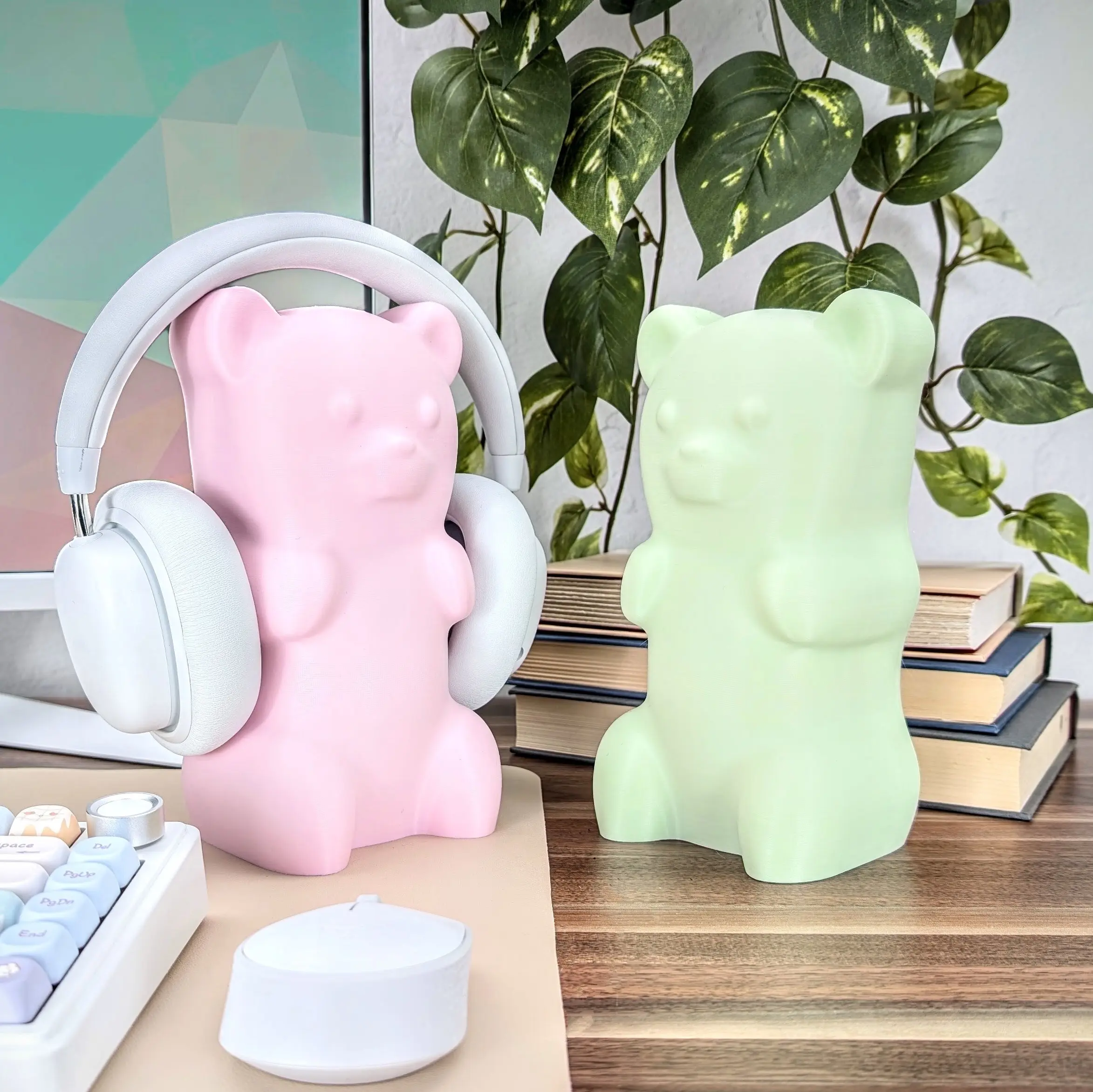 Gummy Bear Headphone Holder | Cute Bear Office Desk Organizer | Gaming Decor Headset