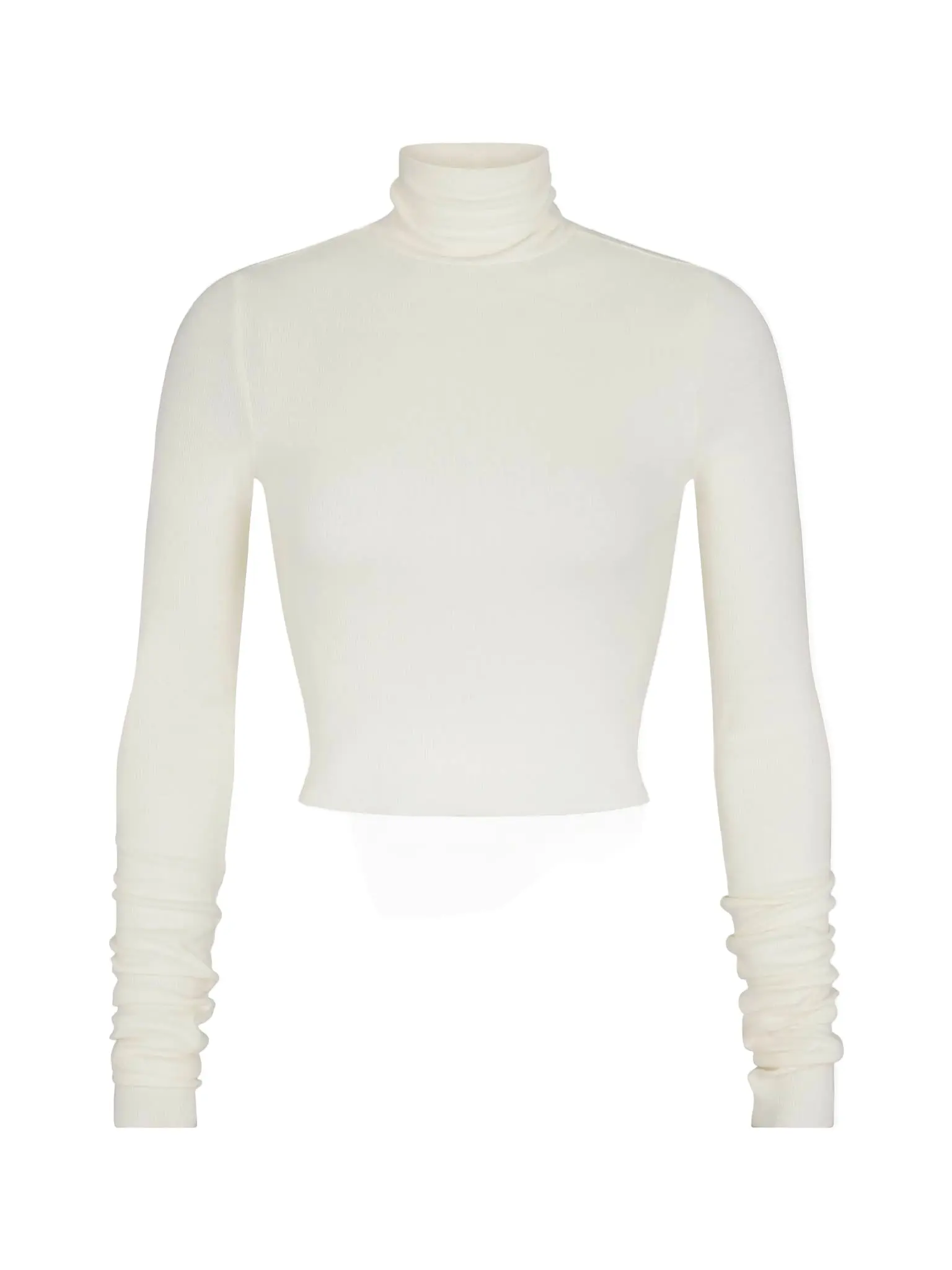 ETERNE Cropped Fitted Turtleneck Top