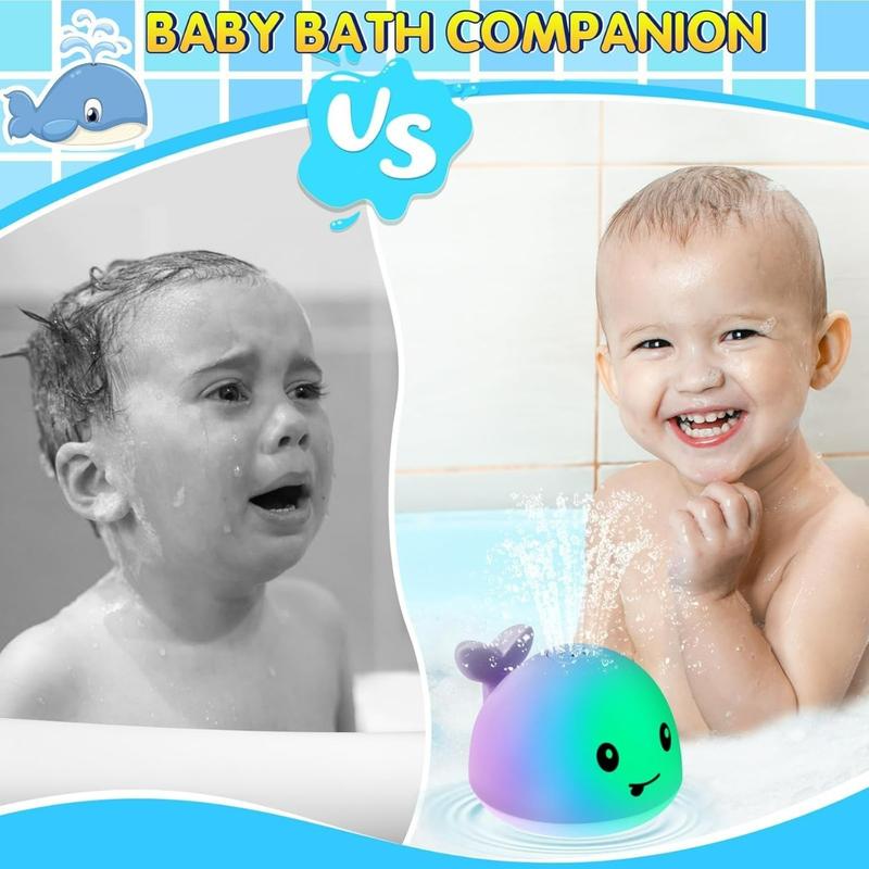 Light-Up Whale Bath Toy Sprinkler | Bathtub Fountain Pool Toy for Toddlers 1-3 Years Old