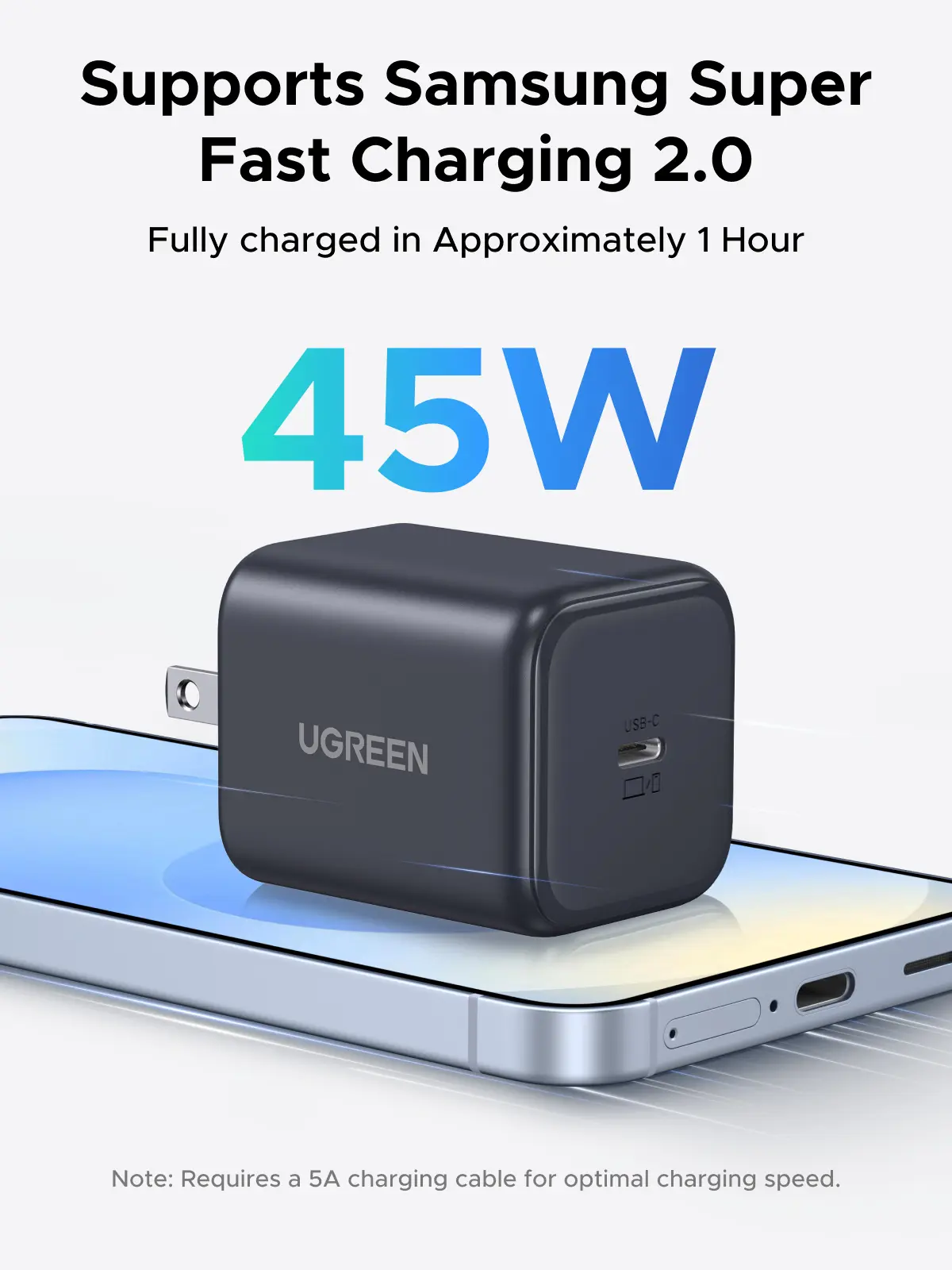 UGREEN 45W USB C Charger for iPhone 17, Nexode GaN PPS Compact Fast Wall Charger Block, USB-C Power Adapter for iPhone 17/16/15/14, Galaxy S26/S25/S24/S23, MacBook Neo/Air, Black DealsForYouDays Fast Charging Supported
