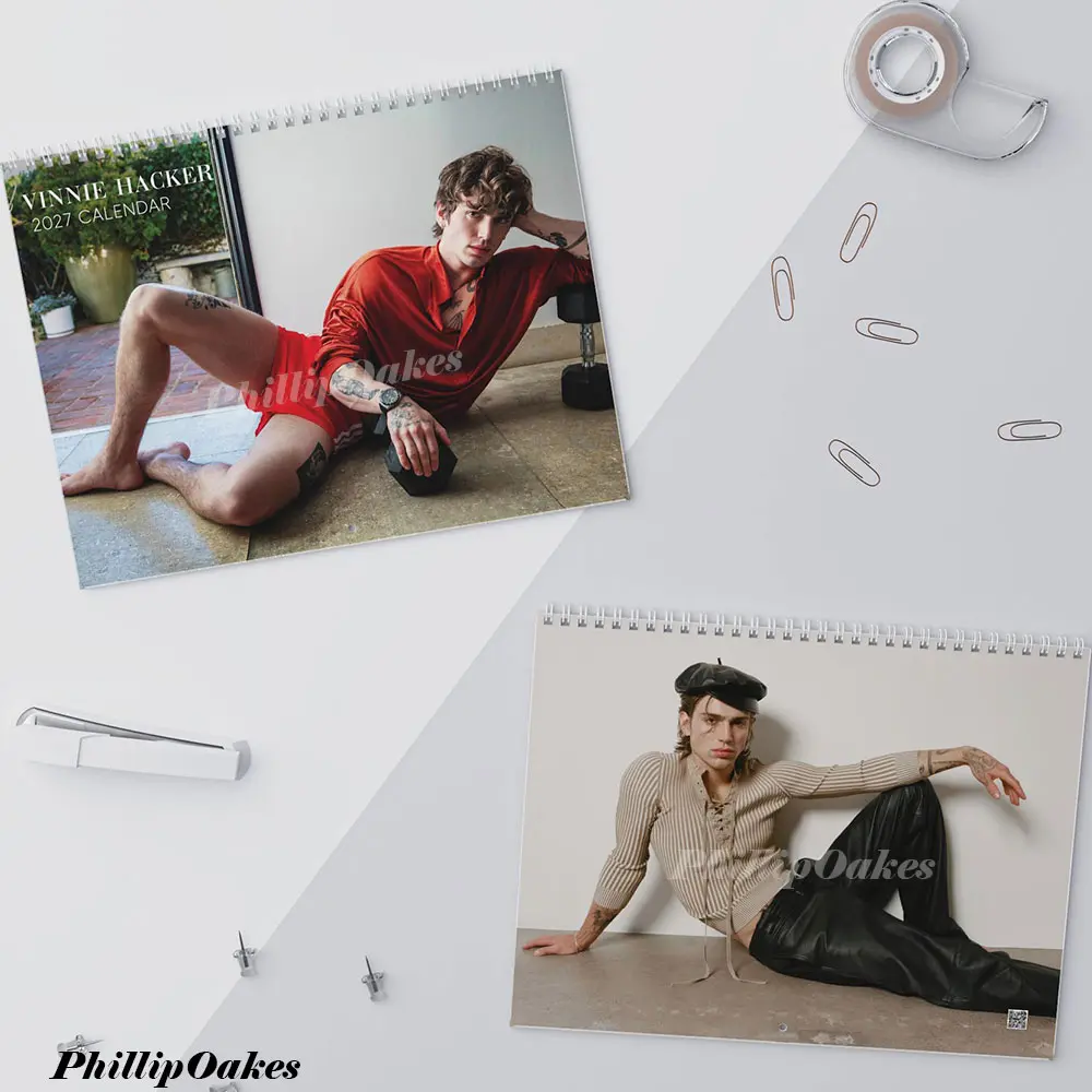 Vinnie Hacker 2027 Wall Calendar - Official Fan Merch Horizontal Wall Calendar, Boyfriend Material Aesthetic Photoshoot Book, Gift for Vinnie Fans