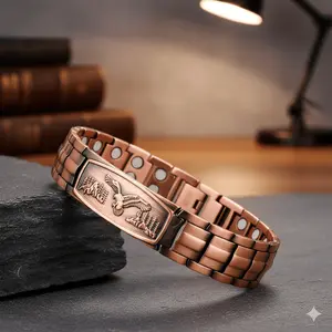 Men's Vintage Eagle Carving Magnetic Bracelet - Bohemian Style, Magnetic Closure Secure Fit, Durable Casual Fashion Jewelry, Stylish Gift for Men