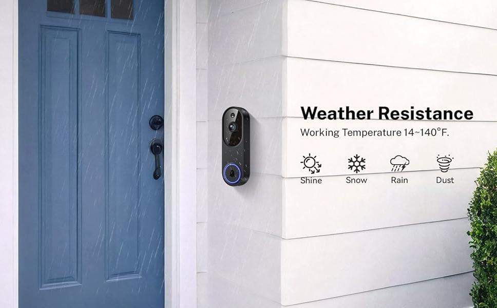 Orbitell Smart Video Doorbell 1080P  | Wireless WiFi | Night Vision | AI Motion Alert | 2-Way Talk | Home Security Camera