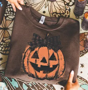[SALE UP TO 45%] Coquette Halloween Sweatshirt Retro Pumpkin Patch Crew Shirt, Crew Neck Cotton Trendy, Men Gifts